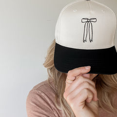 Bow Embroidered Trucker Hat