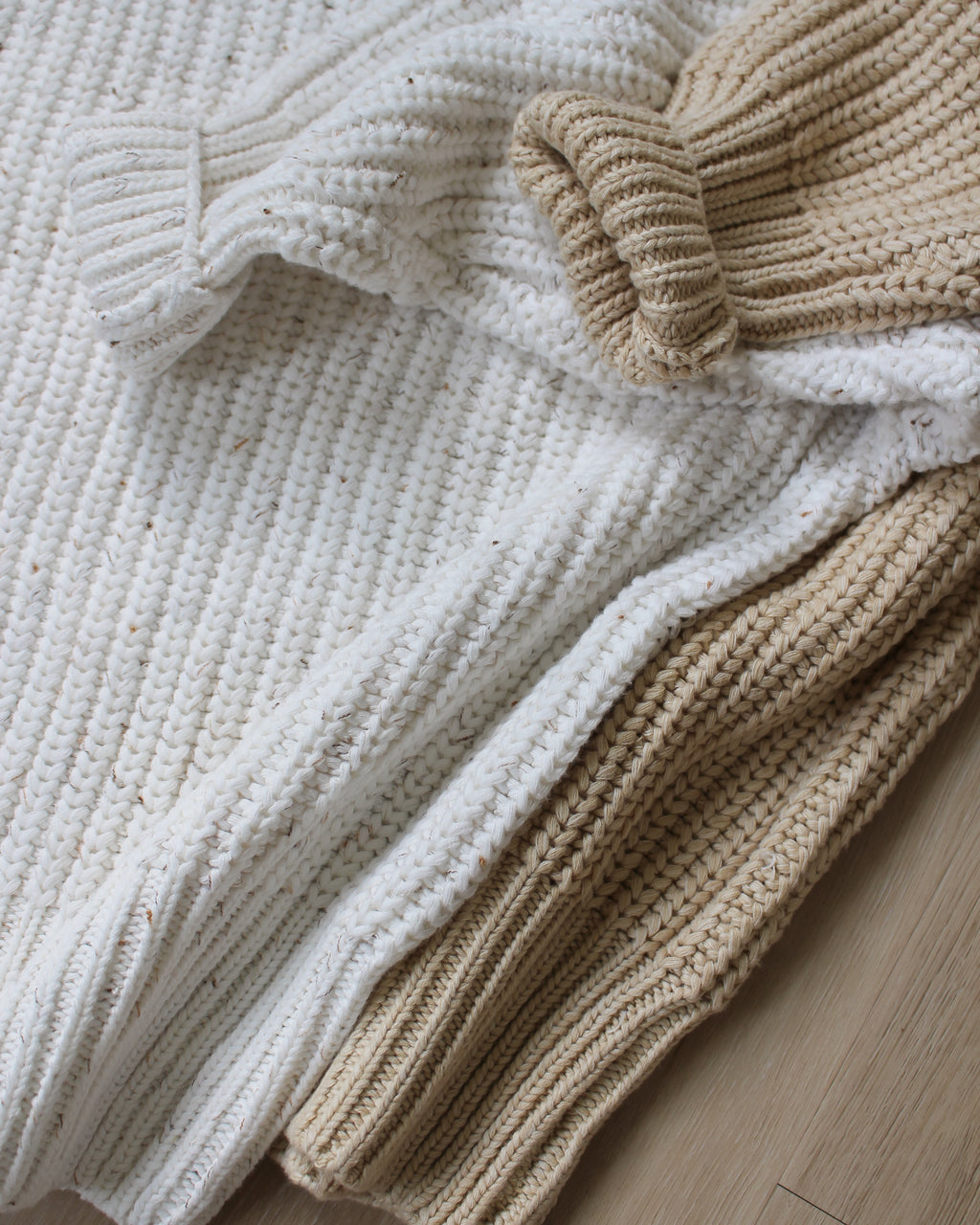 Cozy Chunky Knit Sweater | Speckled White