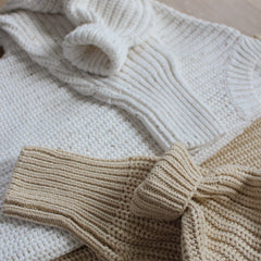 Cozy Chunky Knit Sweater | Speckled White