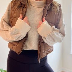 Happy Place Cropped Puffer Vest