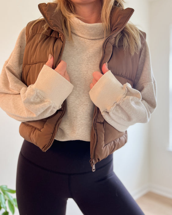 Happy Place Cropped Puffer Vest