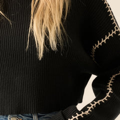 Stitch Seam Cropped Sweater