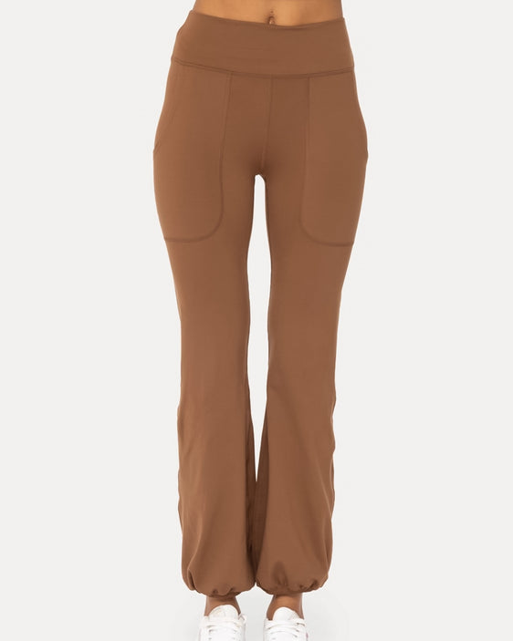 Happy Hem High Waist Leggings | Brown