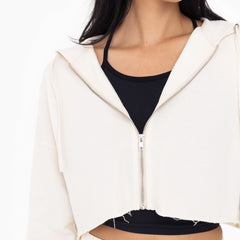 Cropped Zip Up Hoodie | Natural