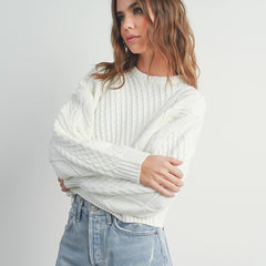 Relaxed Cable Knit Sweater