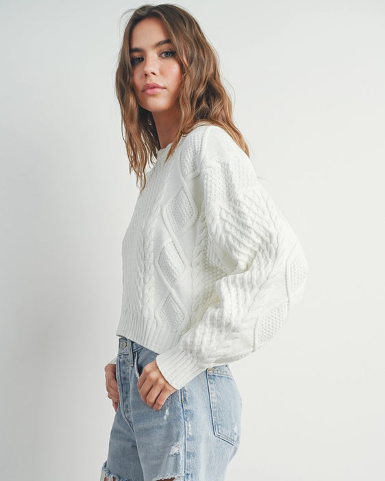 Relaxed Cable Knit Sweater