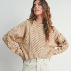 Relaxed Cable Knit Sweater