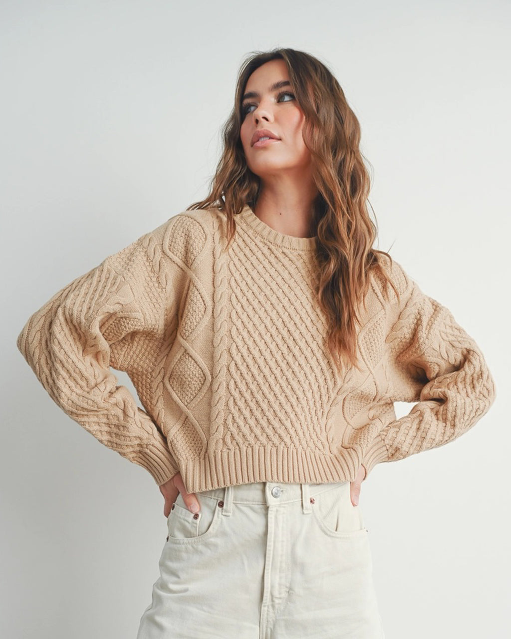 Relaxed Cable Knit Sweater