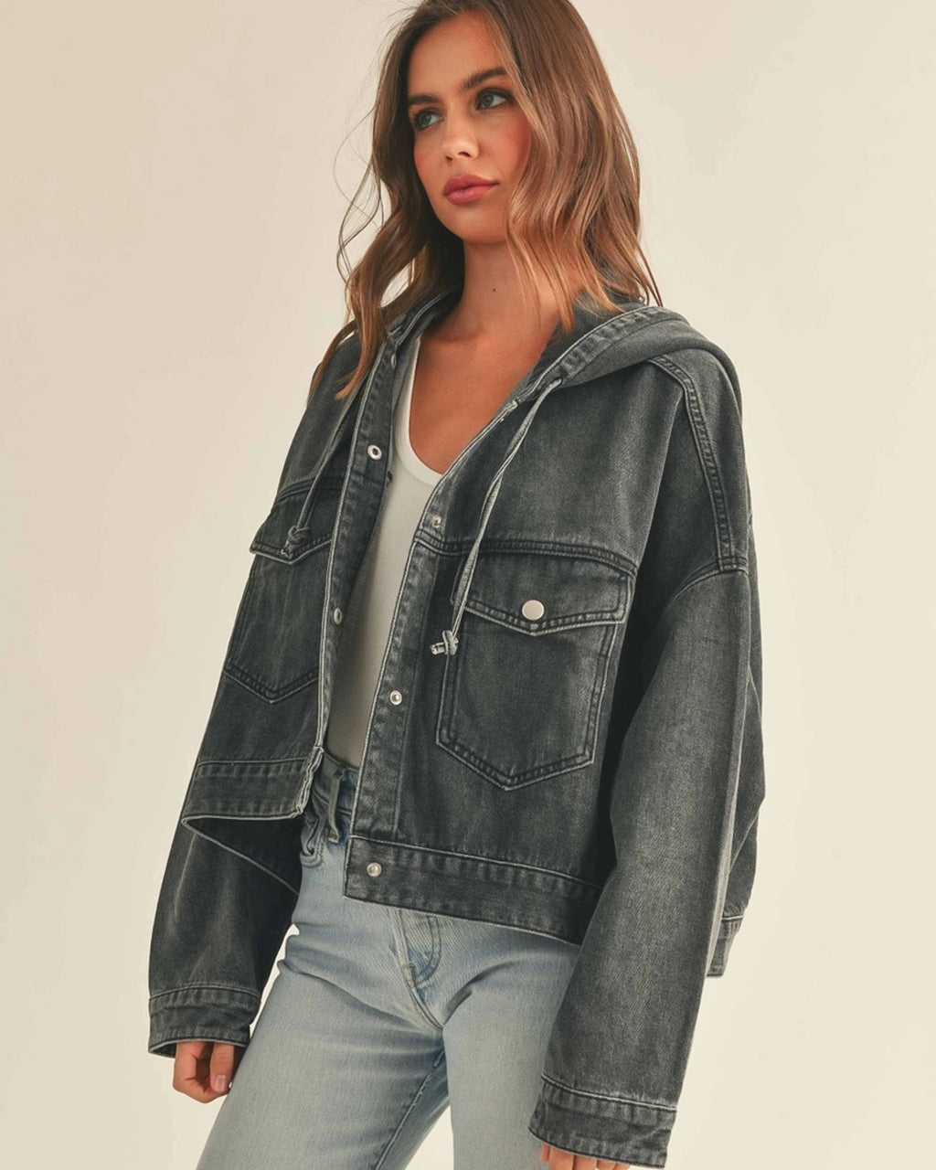 Carefree Cropped Denim Jacket