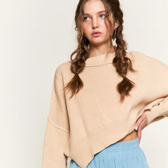 Cozy Cropped Sweater | Cream