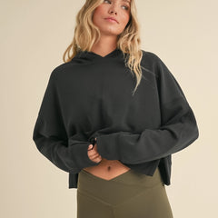 Cloud Comfort Cropped Hoodie | Black