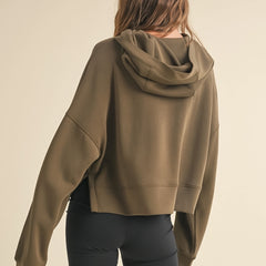 Cloud Comfort Cropped Hoodie | Olive