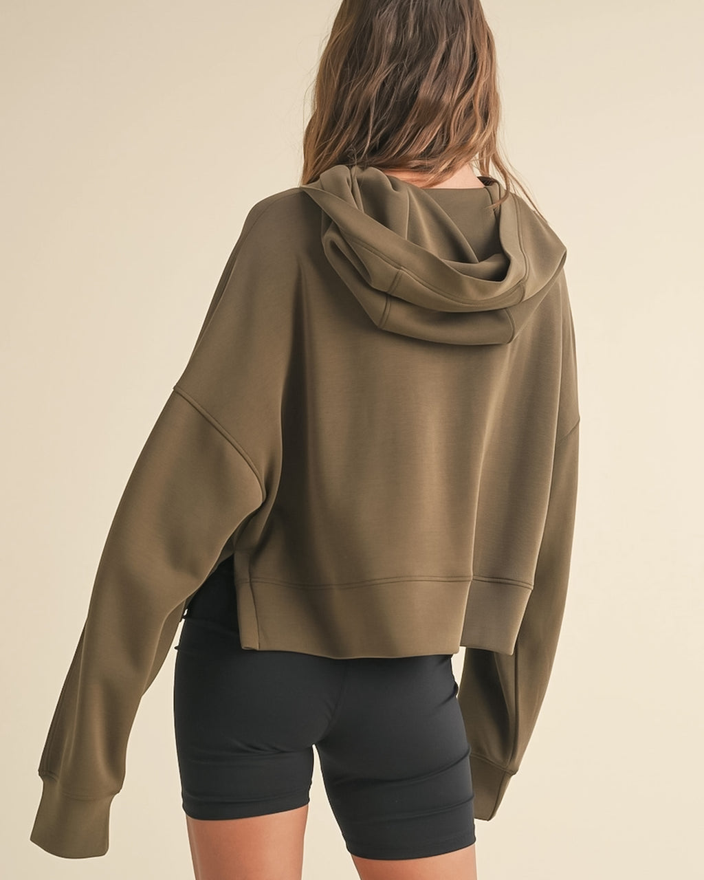 Cloud Comfort Cropped Hoodie | Olive