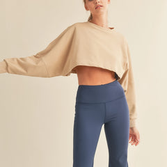 Cream Cropped Sweatshirt