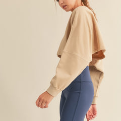 Cream Cropped Sweatshirt