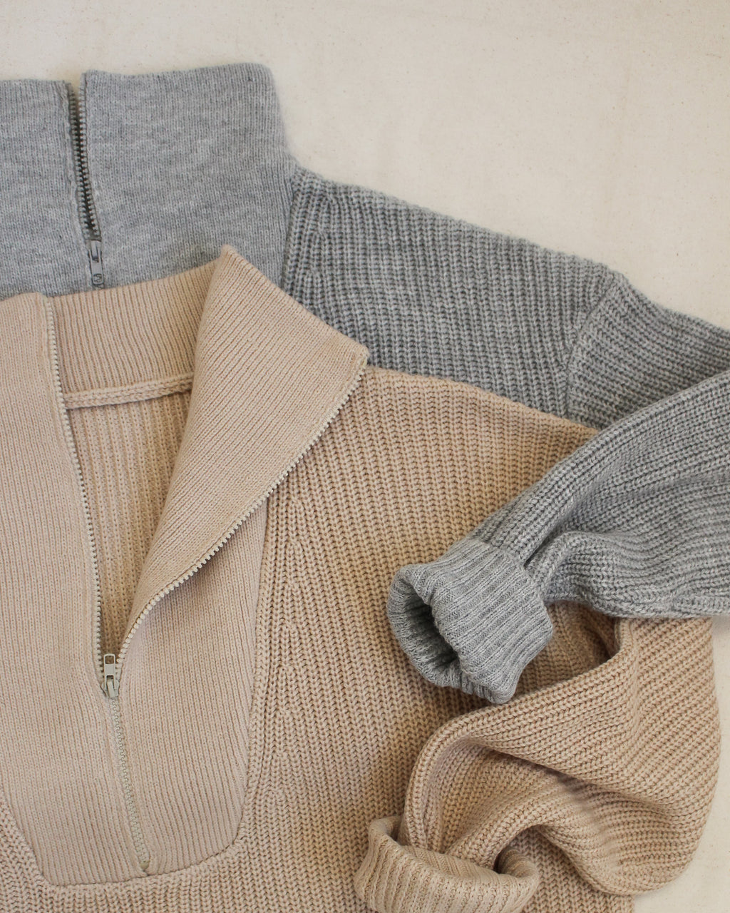 Slow Sundays Half Zip Sweater | Grey