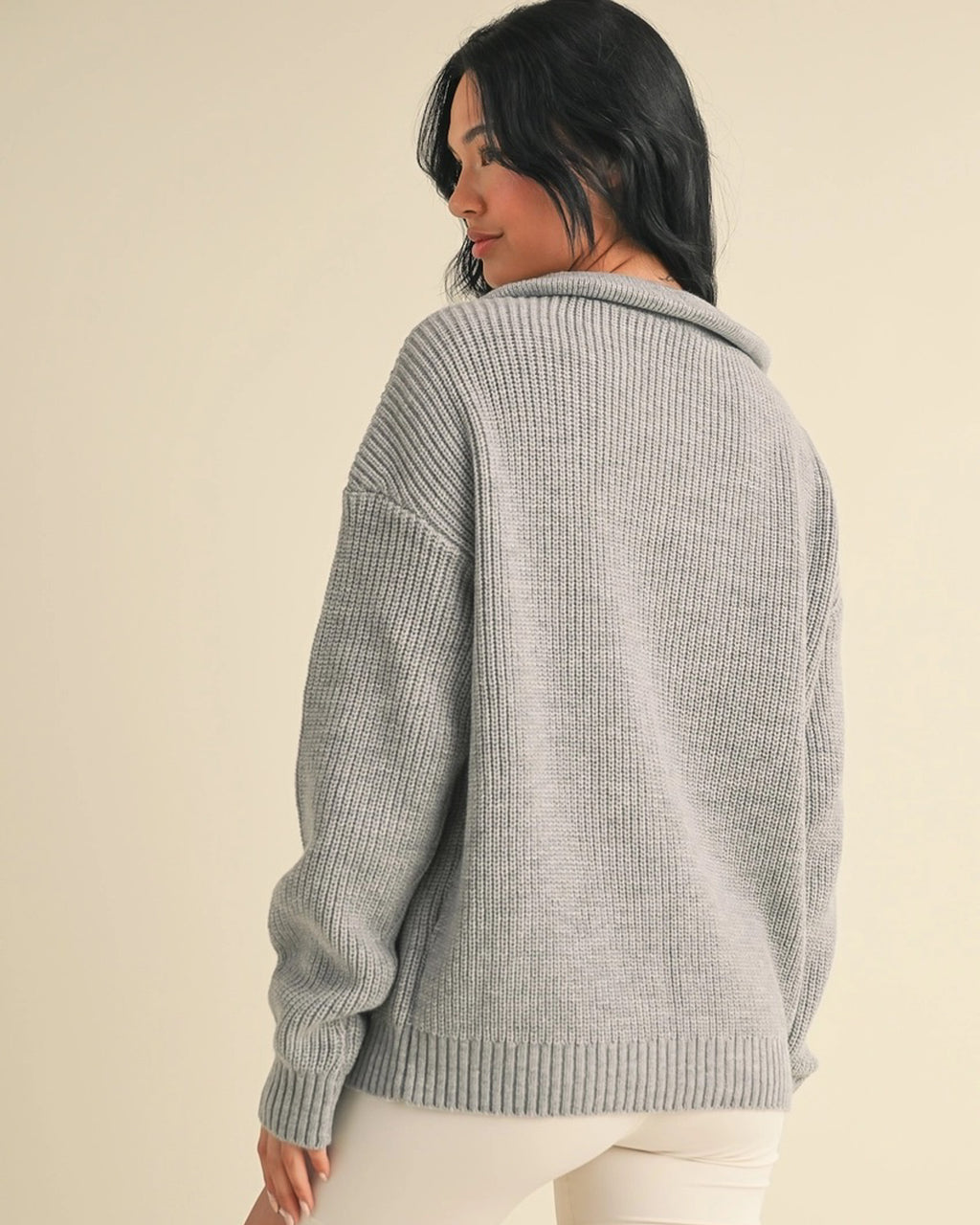 Slow Sundays Half Zip Sweater | Grey