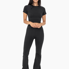 Happy Hem High Waist Leggings | Black