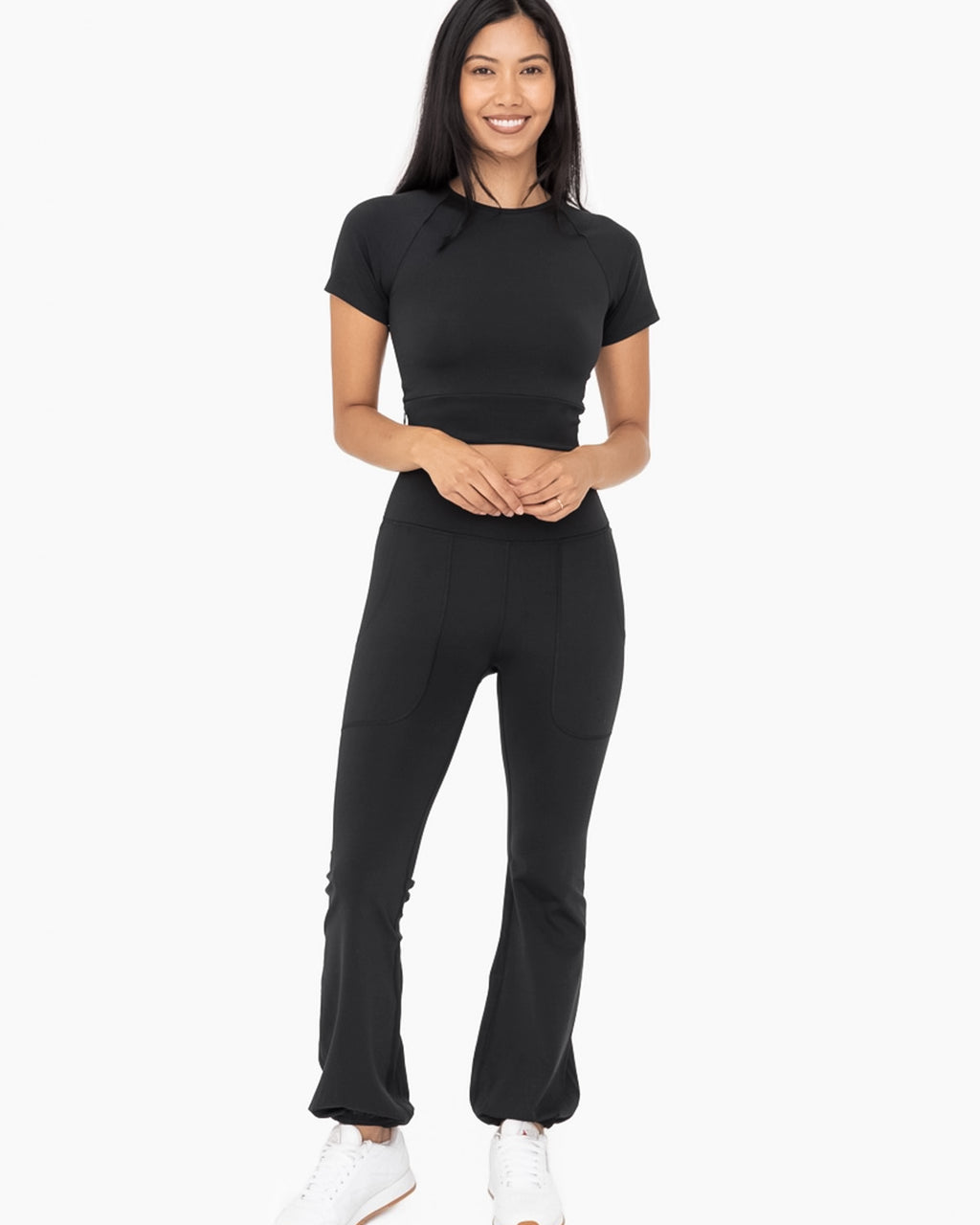 Happy Hem High Waist Leggings | Black